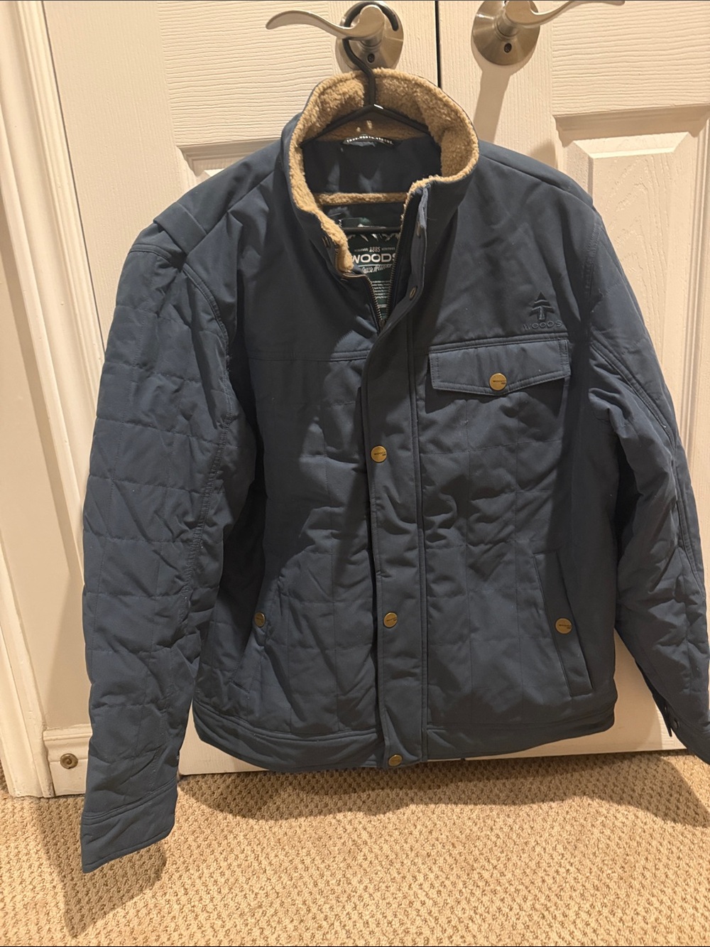 Men's Navy Jacket with Sherpa Collar